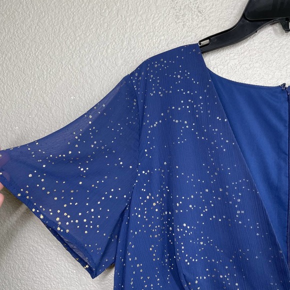 Hutch Dresses Hutch Plus Size 8 Chiffon Tate Gown Maxi Dress Blue